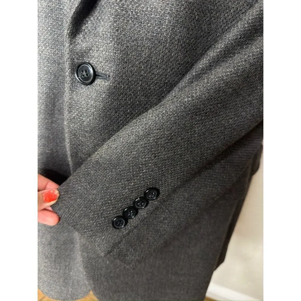 Ermenegildo Zegna Mens 50 Wool Cashmere Blazer Sportscoat Switzerland Gray Luxur